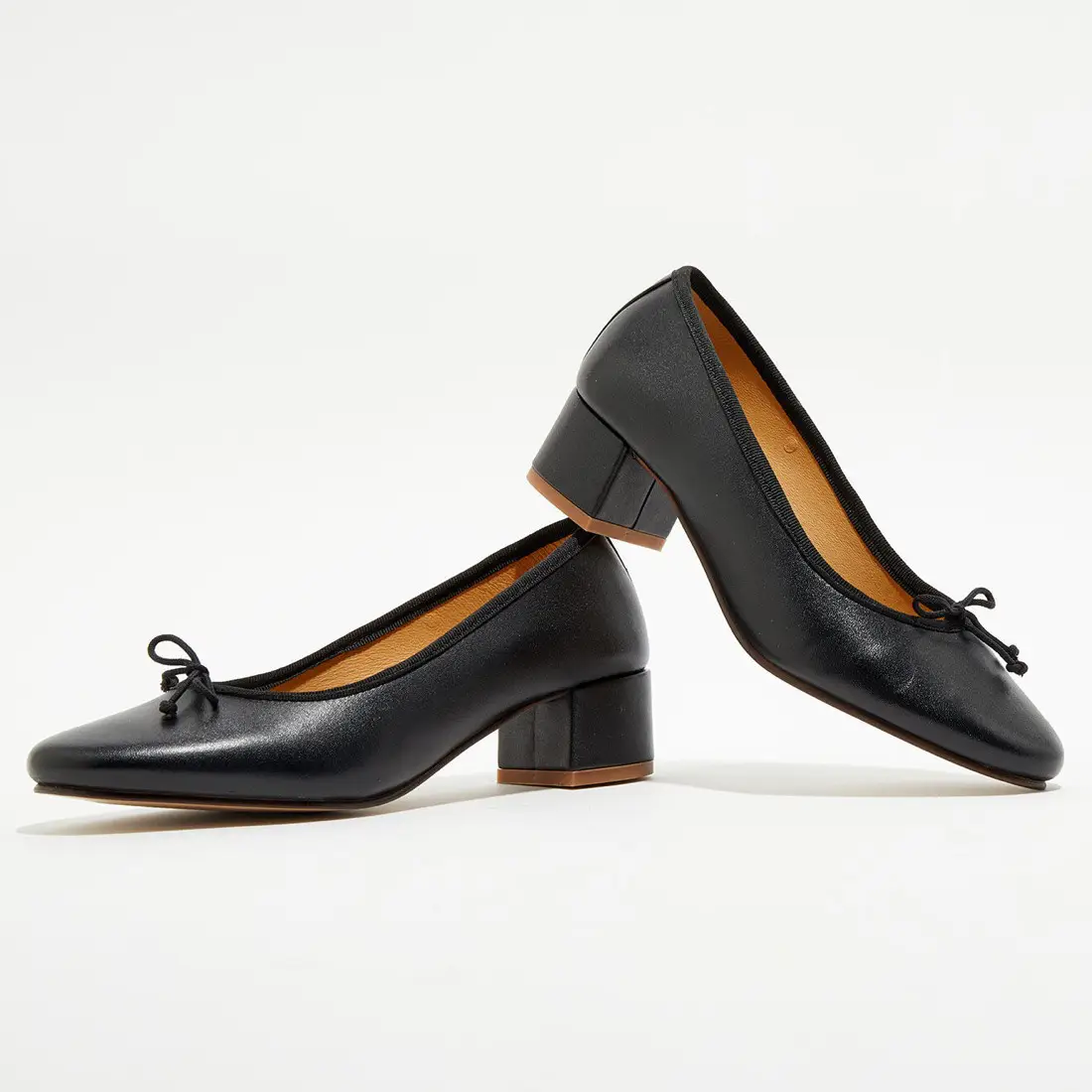 Ballerines trotters en cuir Diane noires