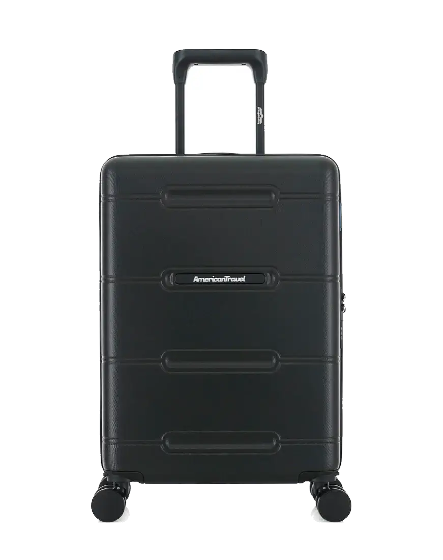 Valise Cabine S 4 roues doubles Cleveland noire - 40,5x60x20 cm
