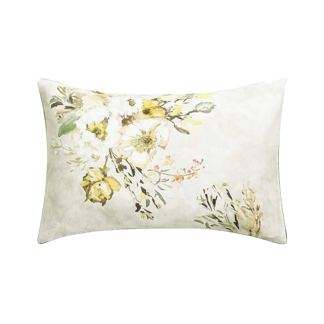 Taie d'oreiller imprimée en satin de coton Margaretta