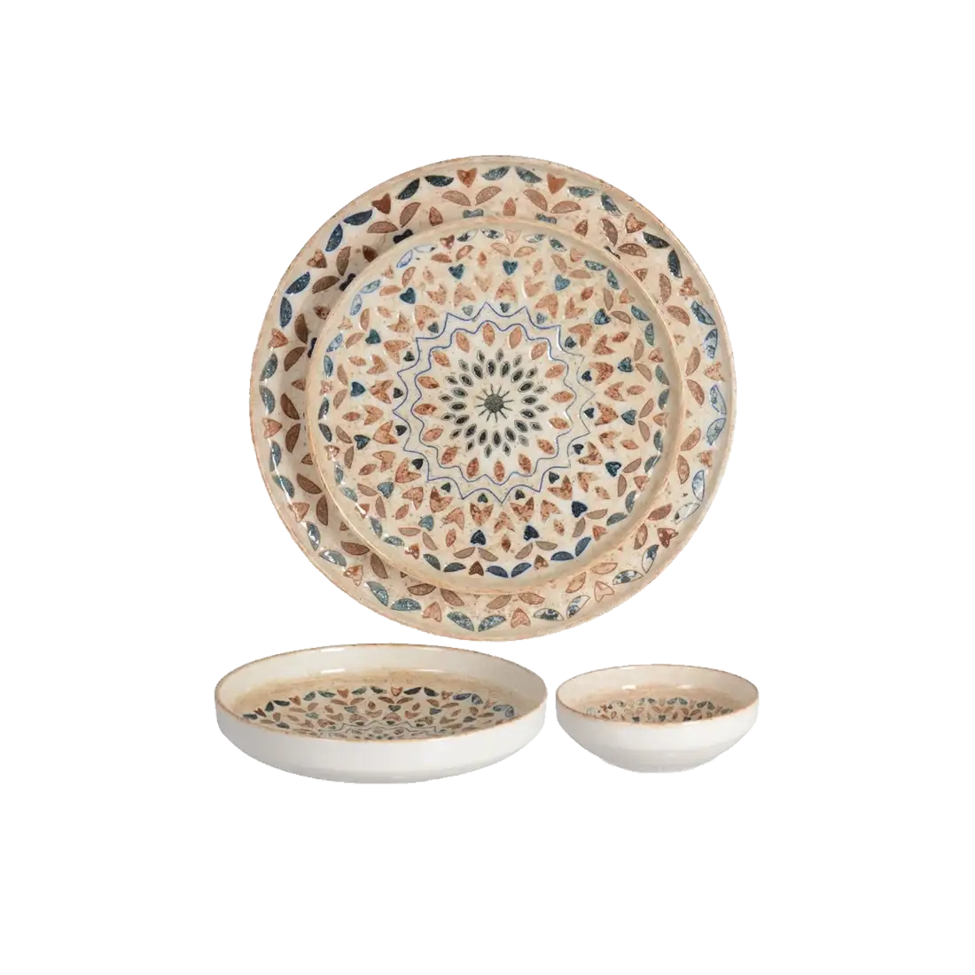 24 pièces Service de table Por-Ad1719 multicolores